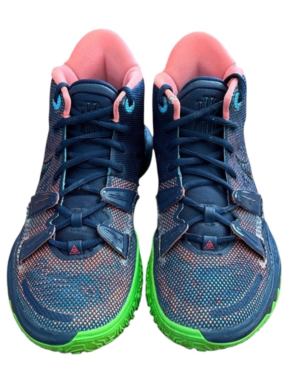 Nike Kyrie 7 Basketball Shoes Sz 8 Blue Green Zoom Air Sneakers Mens Guard Shoes - Picture 6 of 16